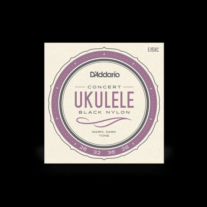 D'Addario EJ53C Concert Ukulele Black Nylon Strings