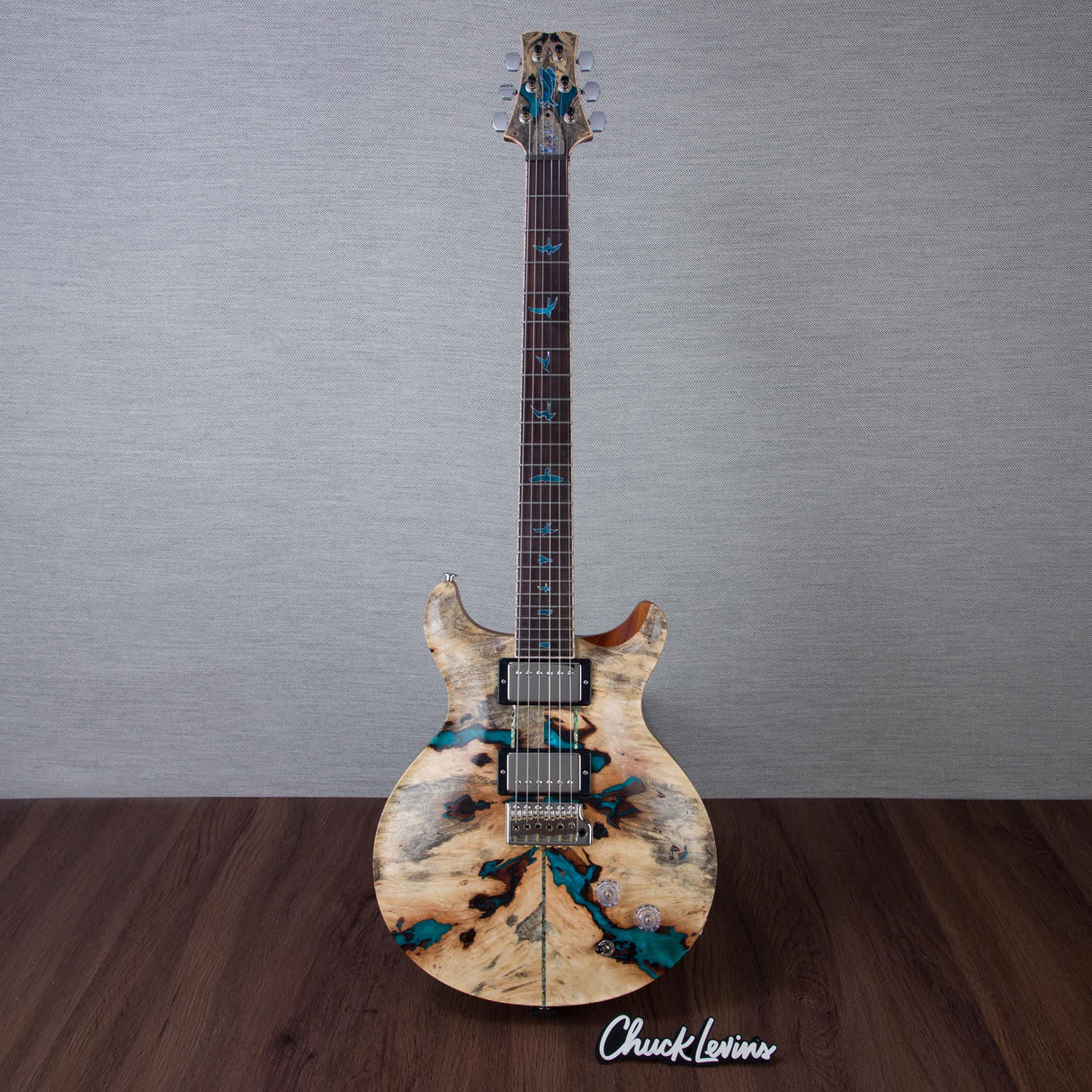 PRS Private Stock Santana Retro Buck-Eye Burl/Aqua Resin Electric Guitar - #0422660