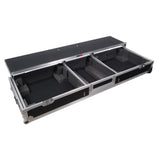 ProX XS-TMC1012WLTFSTND DJ Coffin Flight Case for (2) 1200 Style Turntables 10-inch 12-inch Mixers with Sliding Laptop Shelf and Wheels