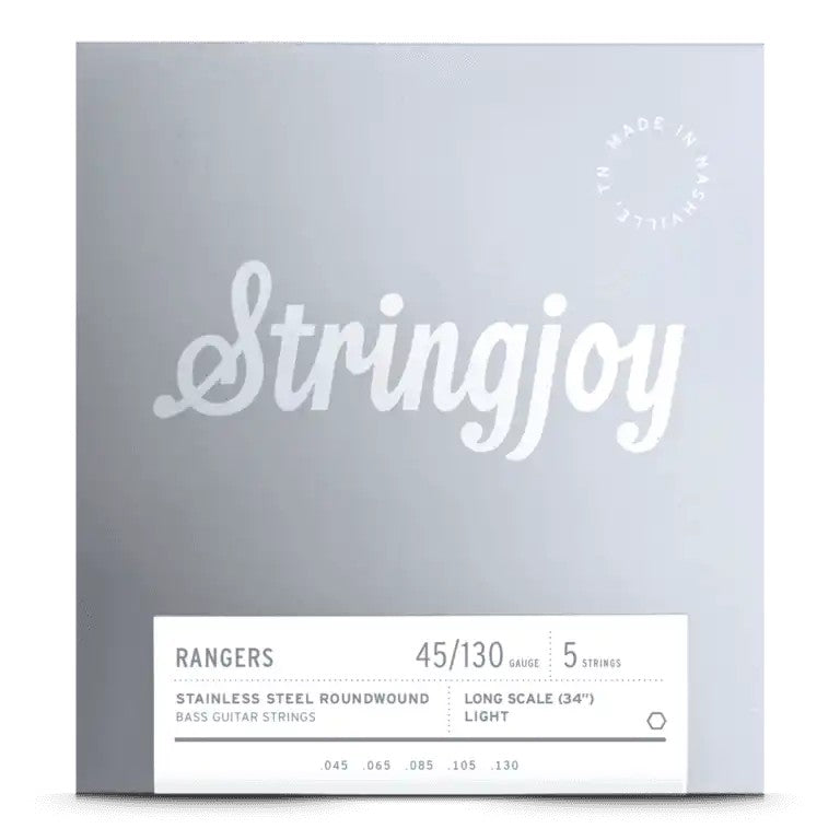 Stringjoy Rangers 5-String Stainless Steel Bass Guitar Strings - Long Scale Light Gauge (.045-.130)