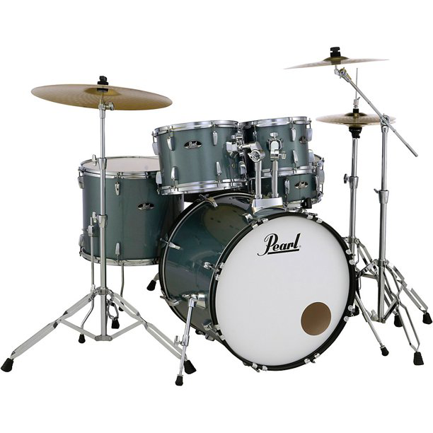 Pearl Roadshow Drum Set 5-Piece Complete Kit with Cymbals and Stands, Jet  Black (RS525SC/C31)