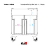 ProX XS-MH12RX2W Moving Head Lighting Road Case for ADJ Hydro Beam X12 Vizi Beam 12RX Fits 2 Units with 4" Casters