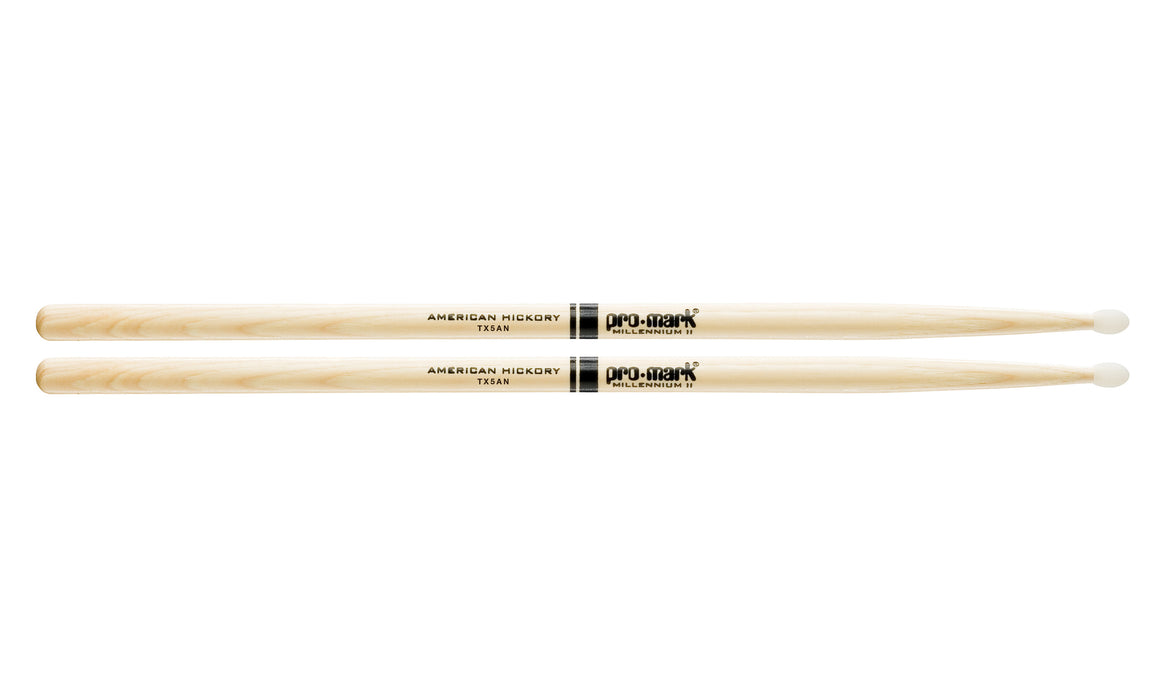 Promark TX5AN Hickory 5A Nylon Tip Drumsticks