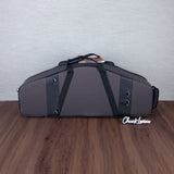 Marcus Bonna Double Case for Tenor and Soprano Sax with Fixed Straight Neck - Carbon Fiber - Dark Brown
