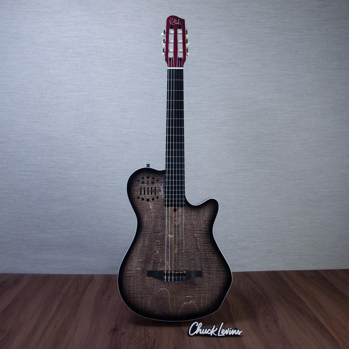 Godin MultiAc Grand Concert SA Nylon String Acoustic-Electric Guitar - Trans Black - CHUCKSCLUSIVE - #26317982