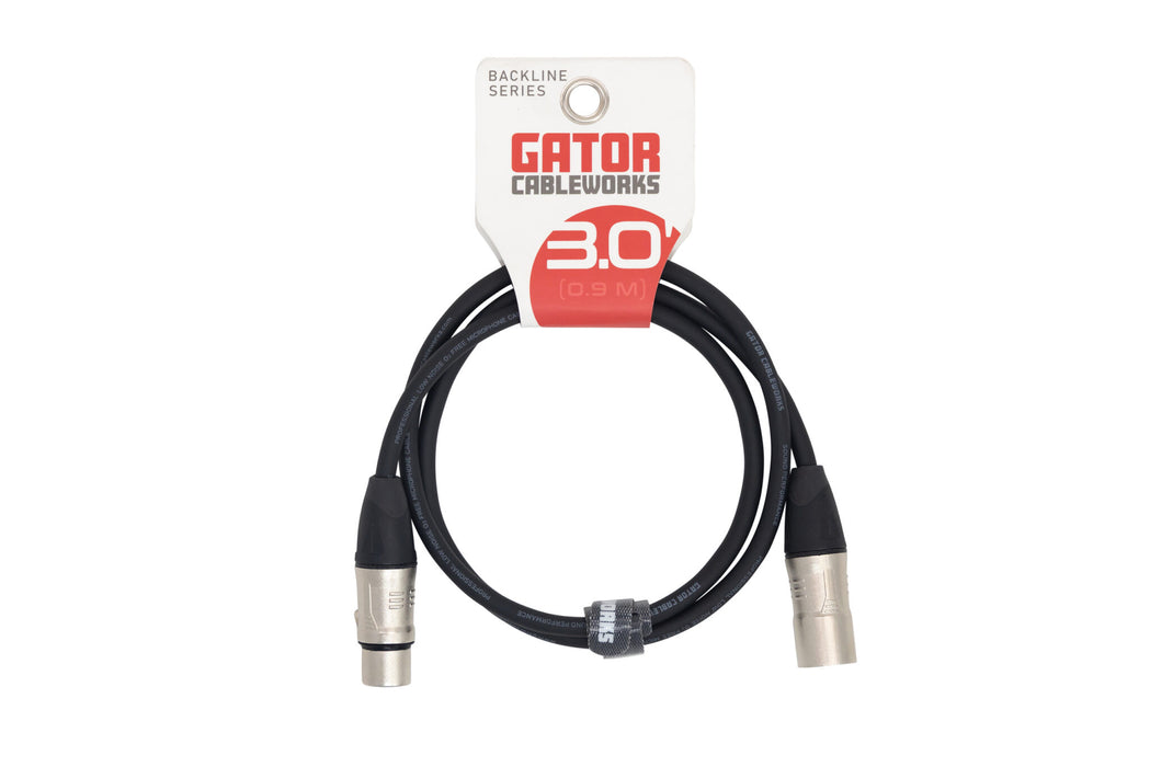 Gator GCWB-XLR-03 Backline Series 3-Foot XLR Microphone Cable