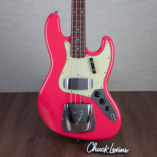 Fender Custom Shop 1963 Jazz Bass Journeyman Relic Electric Bass - Aged Fiesta Red - #CZ573105