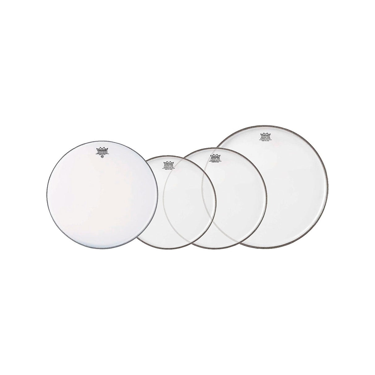 Remo Clear Emperor Tom Drum Head ProPack - 10/12/16-Inch with Free 14-Inch Coated Ambassador