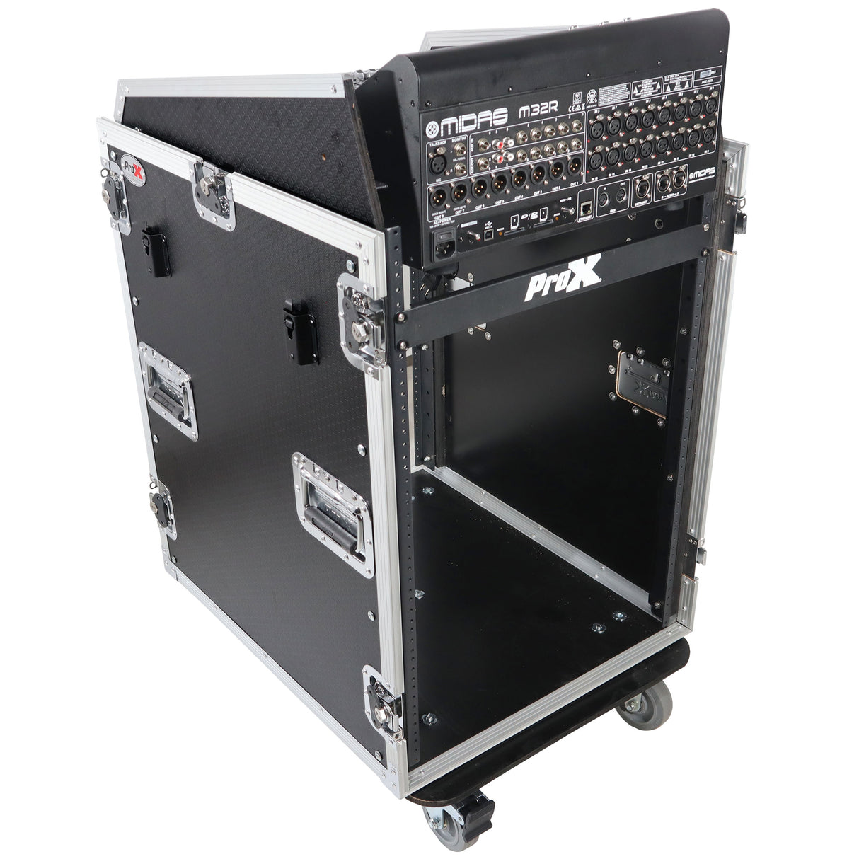 ProX T-16MRSS13ULT Universal 19 Rack-mount Mixer with 13U Top and 16U Front with 2 Side Work Tables