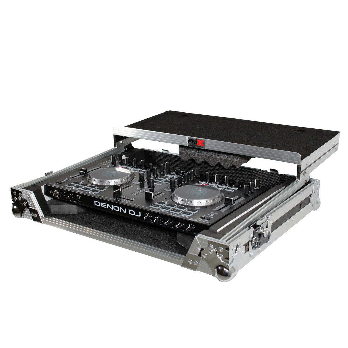 ProX XS-UXLT Universal Flight Style Road For Medium Sized DJ Controllers with Sliding Laptop Shelf