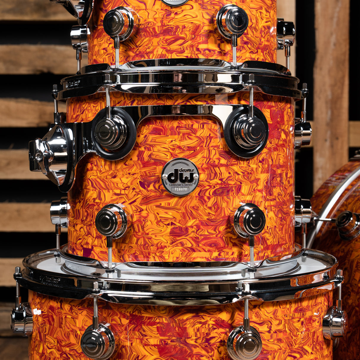 DW Collector's Standard Maple 4-Piece Shell Pack, 22-Inch Kick - Amber Swirl