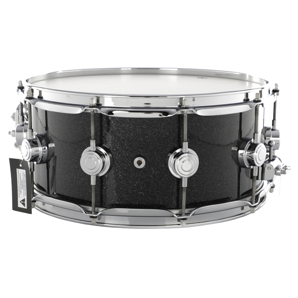DW 6 x 14-Inch Collector Series Pure Maple Snare Drum - Black Ice with Chrome Hardware