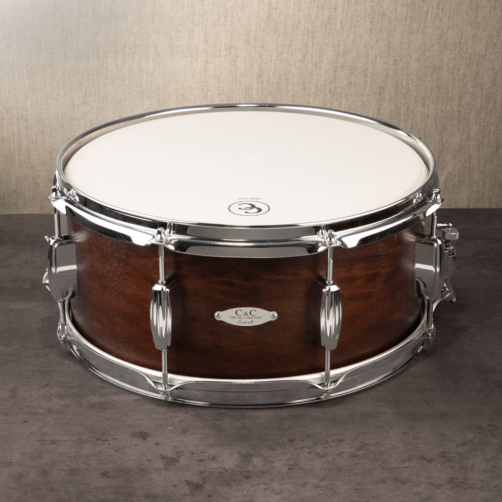 C&C Drum Company Player Date II 6.5x14 Snare Drum - Brown Mahogany Stain