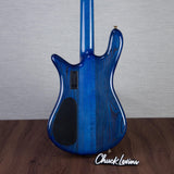 Spector Euro 4 LT Poplar Burl Over Ash Electric Bass Guitar - Faded Light Blue Gloss - CHUCKSCLUSIVE - #]C121NB23243