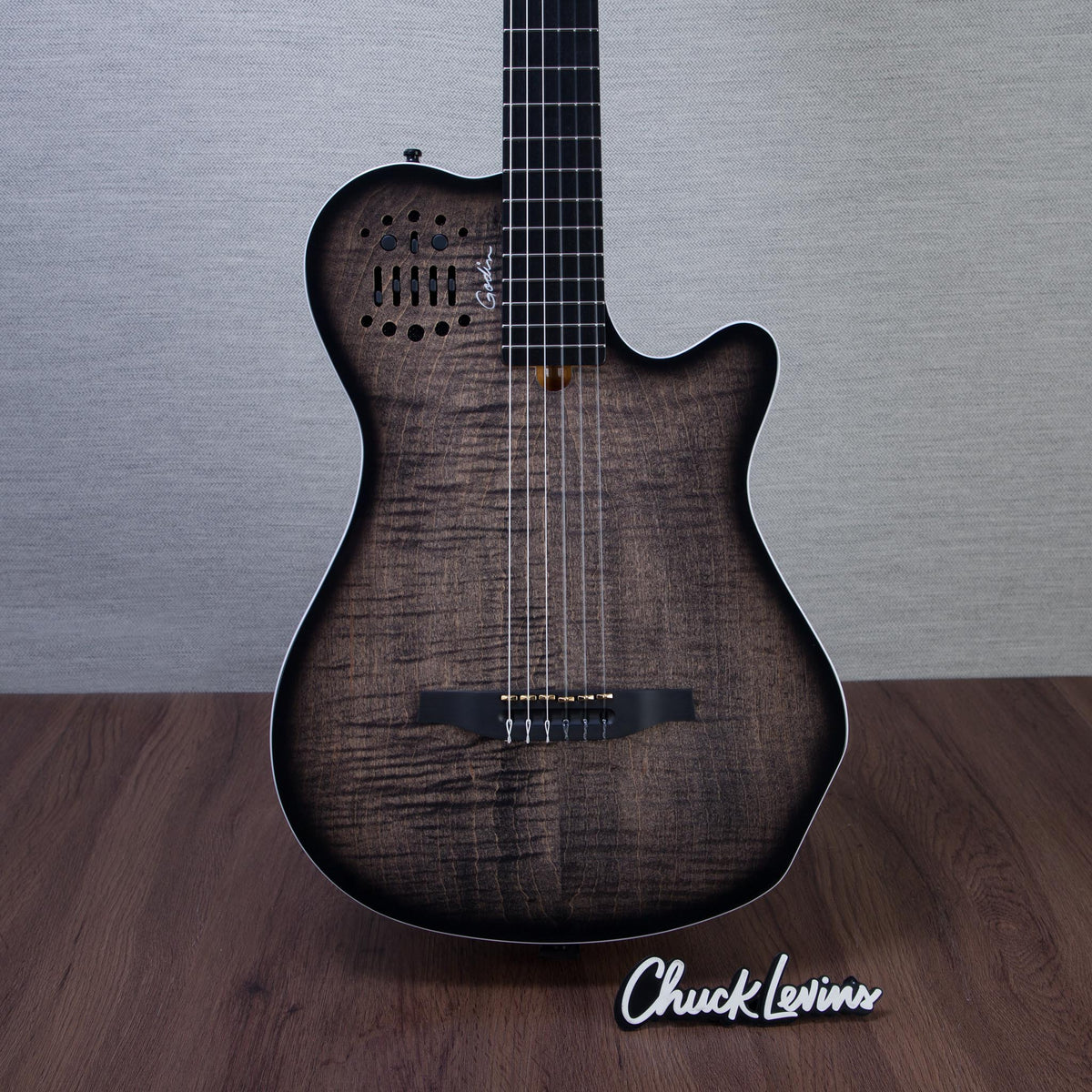 Godin MultiAc Grand Concert SA Nylon String Acoustic-Electric Guitar - Trans Black - CHUCKSCLUSIVE - #27318444