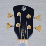 Spector Euro 4 LT Poplar Burl Over Ash Electric Bass Guitar - Faded Light Blue Gloss - CHUCKSCLUSIVE - #]C121NB23300
