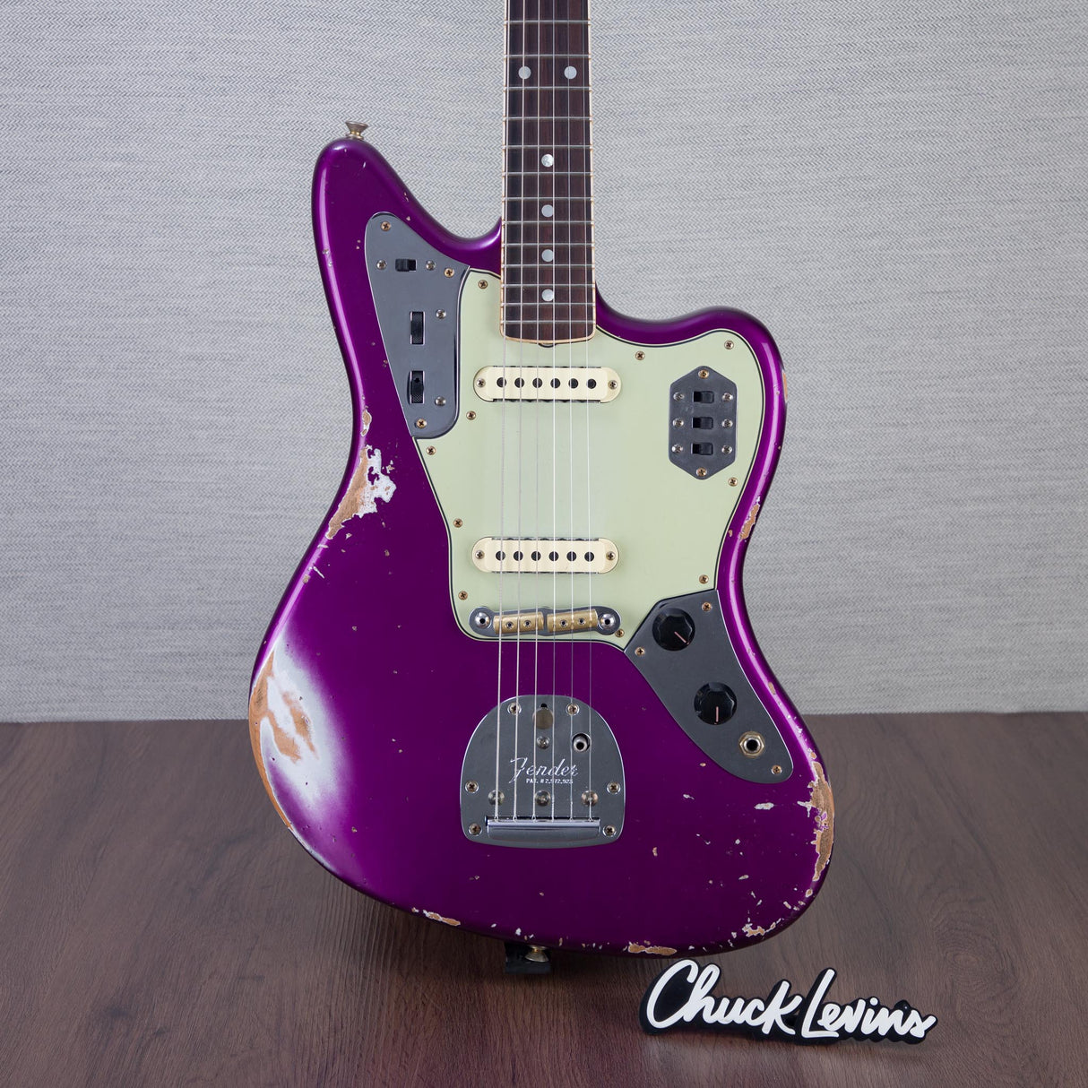 Fender Custom Shop 1965 Jaguar Electric Guitar Heavy Relic - Faded Purple Metallic - #R141588