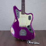 Fender Custom Shop 1965 Jaguar Electric Guitar Heavy Relic - Faded Purple Metallic - #R141588