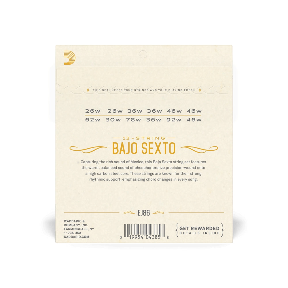 D'Addario EJ86 Bajo Sexto Strings