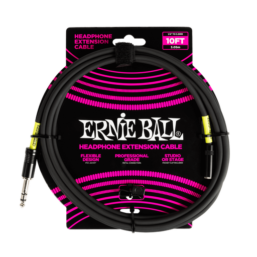 Ernie Ball P06411 Instrument and Headphone Combo Extension Cable 1/4 to 3.5mm 10-Foot - Black