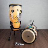 Meinl NINO Designer Series Wood Congas 8-Inch and 9-Inch Set with Basket Stands - Musical Zoo