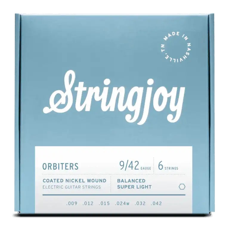 Stringjoy Orbiters Coated Nickel-Wound Electric Guitar Strings - Balanced Super Light Gauge (.009-.042)