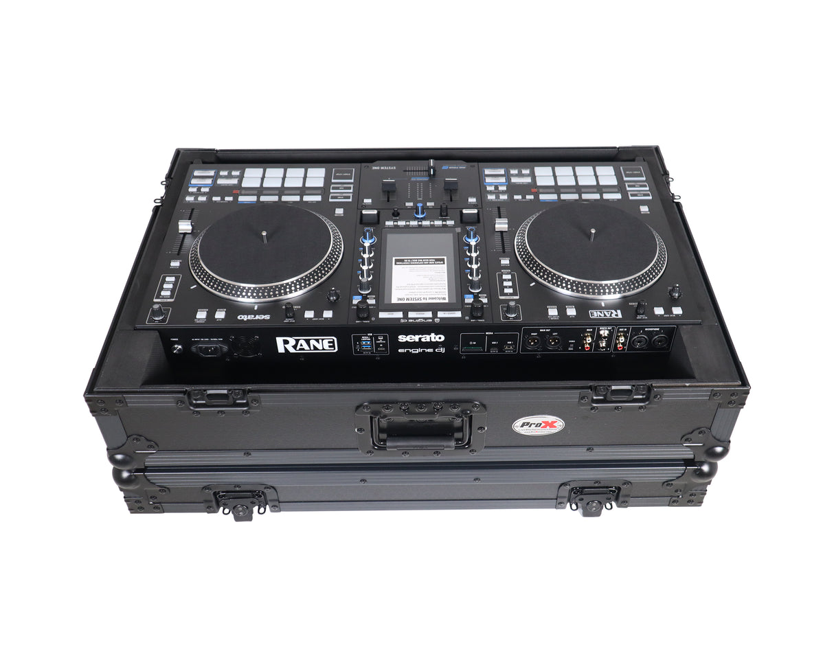 ProX XS-RANESYSONEWBL Flight Case For RANE SYSTEM ONE Dj Controller Wheels - Black