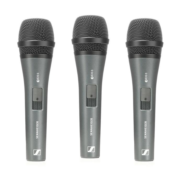 Sennheiser e 835-S Live Vocal Microphone - 3 Pack