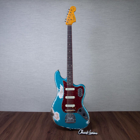 Fender Custom Shop 1962 Bass VI Super Heavy Relic Electric Guitar - Faded Ocean Turquoise - #CZ591279
