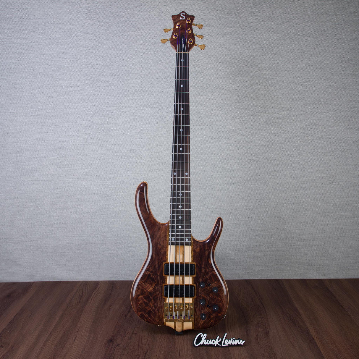 Ken Smith BSR-5TNE-5A-FW Exhibition Black Tiger Elite 5-String Electric Bass Guitar - Figured Walnut