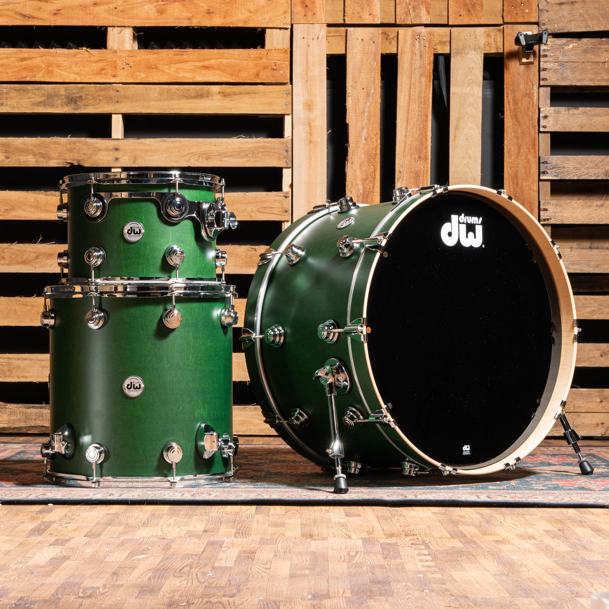 DW Collector's 333 Maple SSC 3-Piece Shell Pack - Emerald Satin Oil