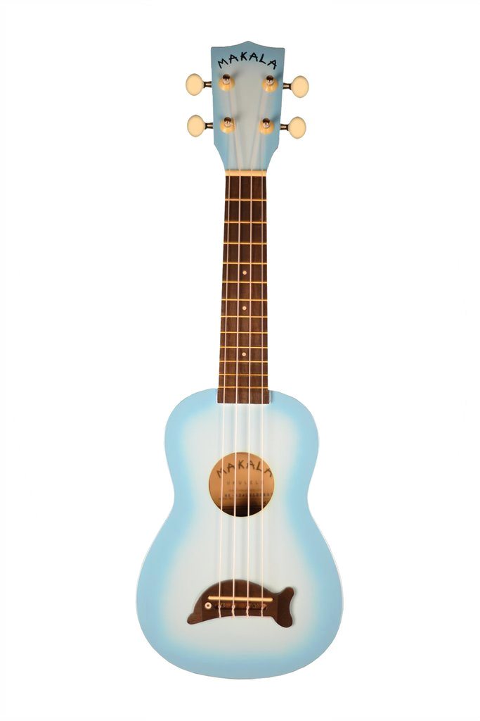 Kala Makala MK-SD/LBLBURST Dolphin Bridge Soprano Ukulele - Light Blue Burst
