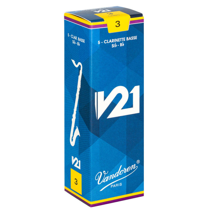 Vandoren V21 Bass Clarinet Reeds - Box of 5 - New,3.5