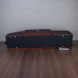Marcus Bonna Baritone Saxophone Low A Case with Wheels - Black with Orange Trim and Badge