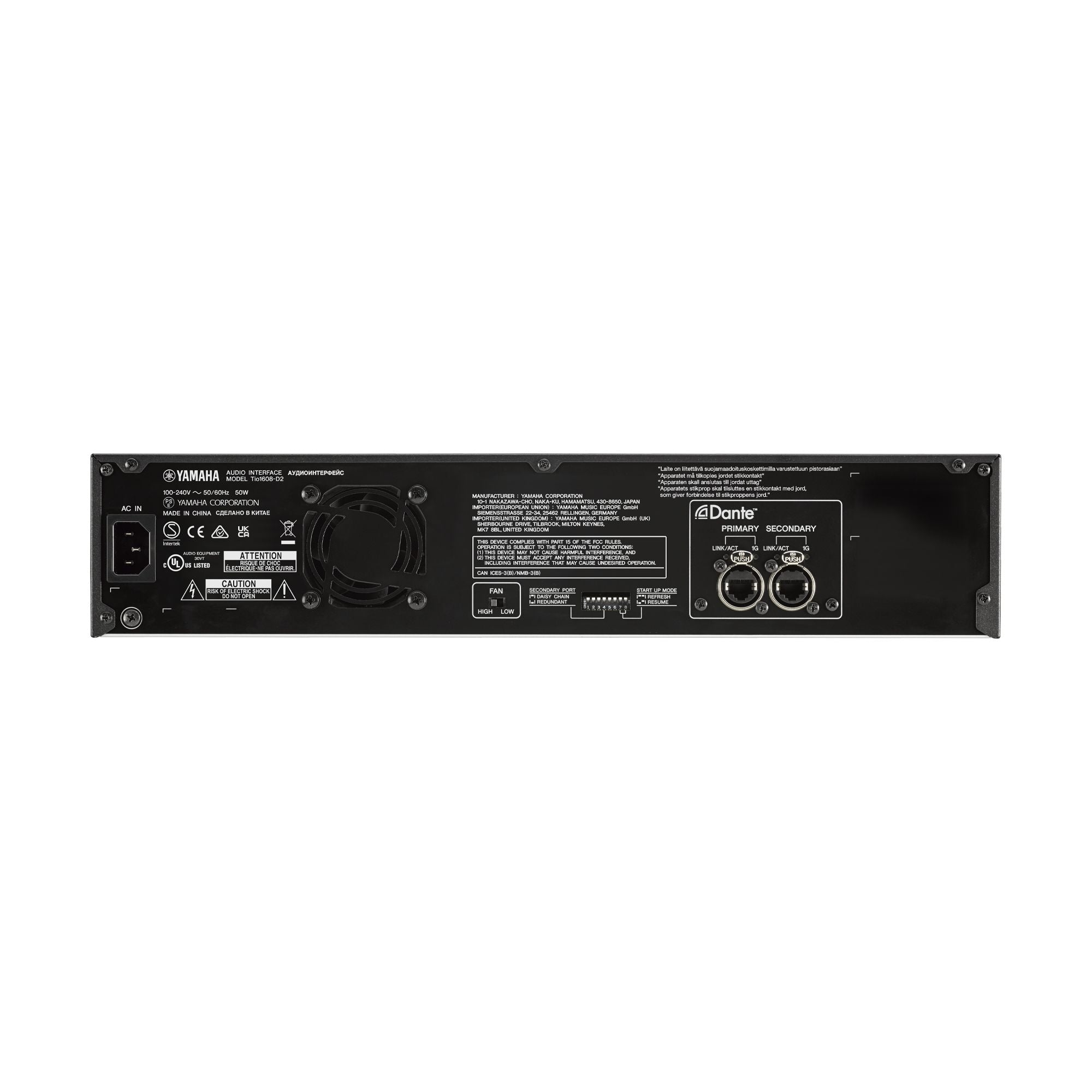 Yamaha Tio1608-D2 16x8 Dante-equipped 96kHz I/O Rack – Chuck