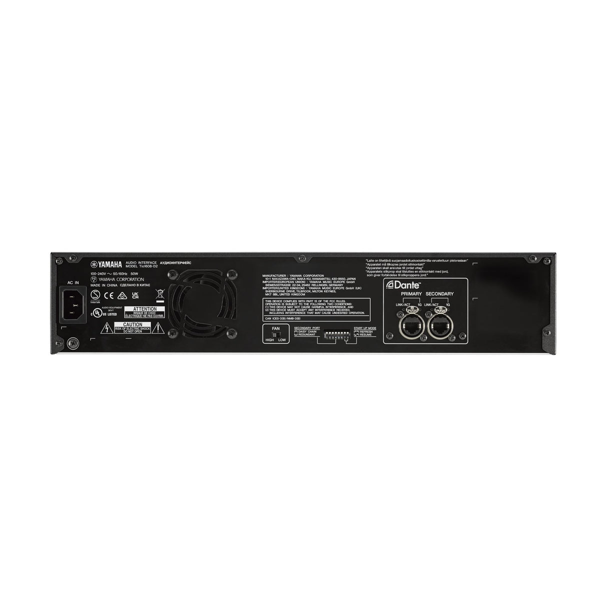Yamaha Tio1608-D2 16x8 Dante-equipped 96kHz I/O Rack - Open Box, Mint