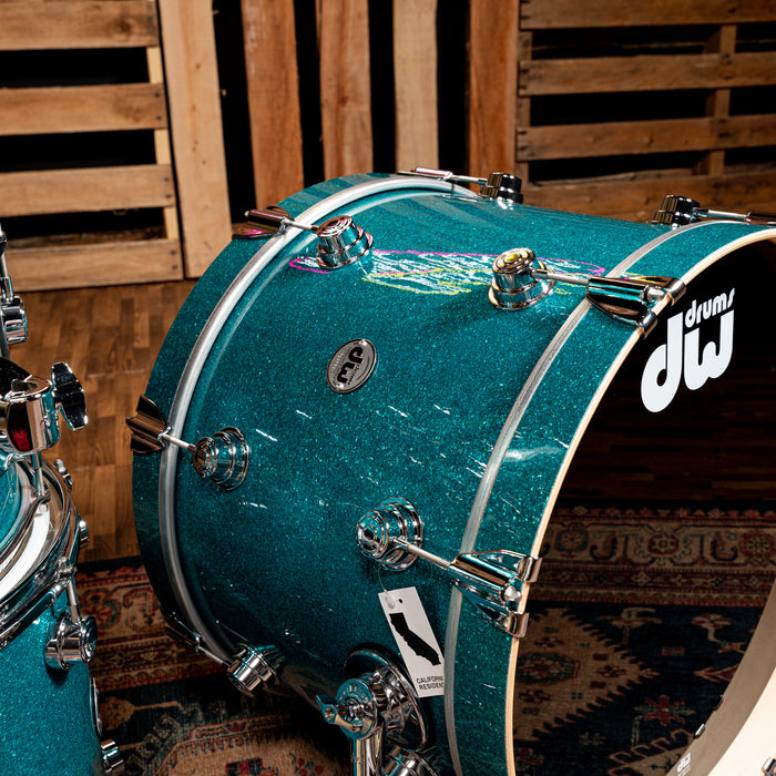 DW Collector's 333 4-pc Maple Shell Pack with 20-Inch Kick - Teal Glass