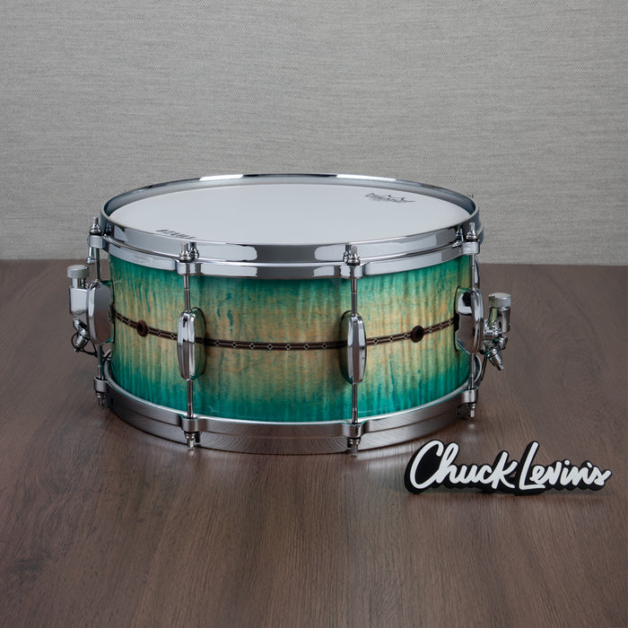 Tama 6.5 x 14-Inch Star Maple Snare Drum - Emerald Sea Curly Maple Burst