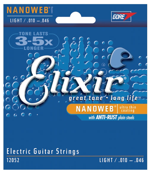 Elixir 12052 Nanoweb Electric Guitar Strings - Light Gauge (10-46)