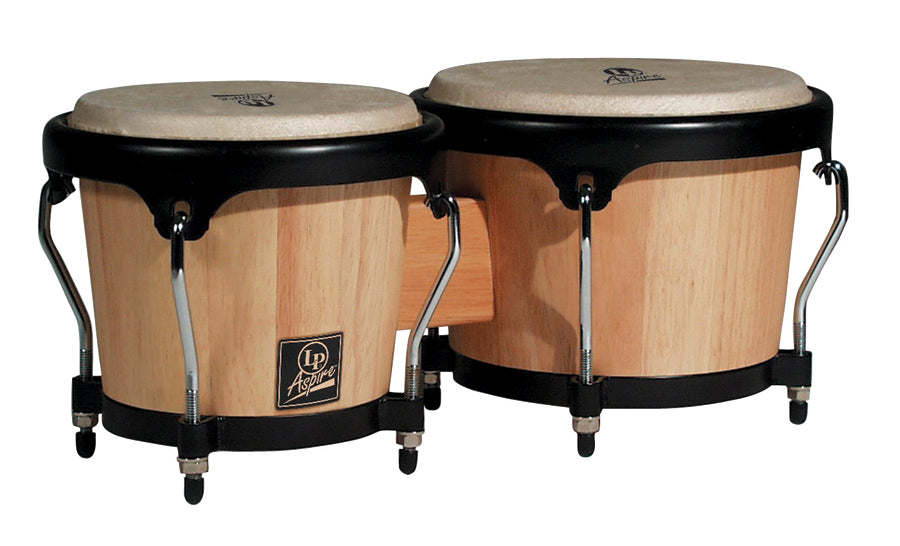 LP LPA601-AW Aspire Wood Bongos, Natural/Black