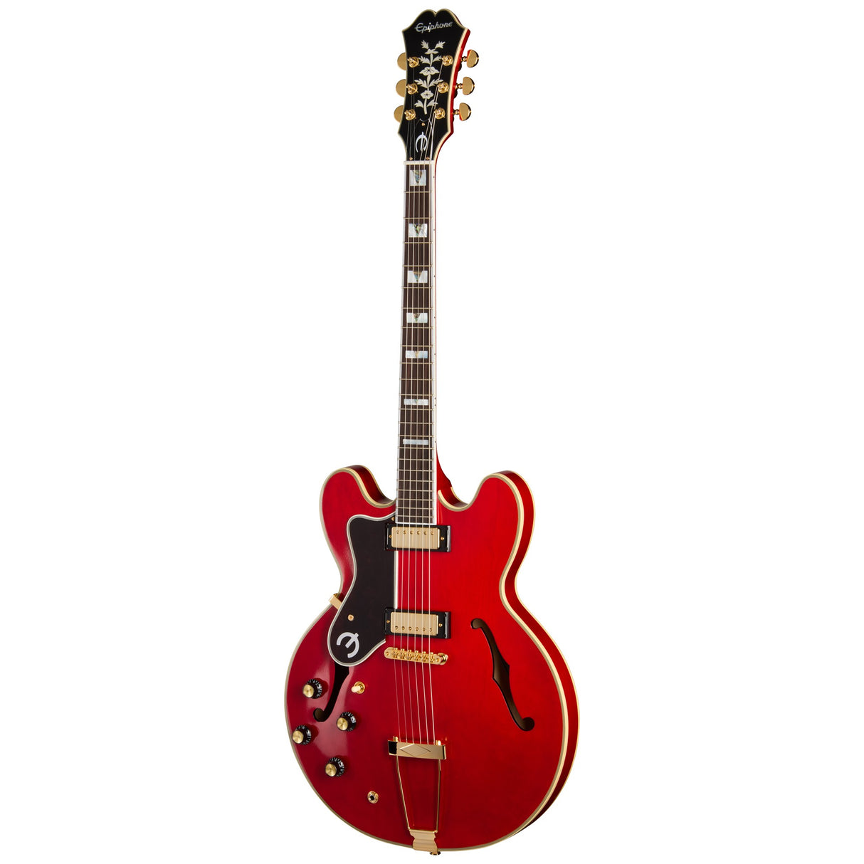Epiphone Masterbuilt Gem Archer Sheraton Singature Semi-Hollow Left Handed Electric Guitar - Cherry Red