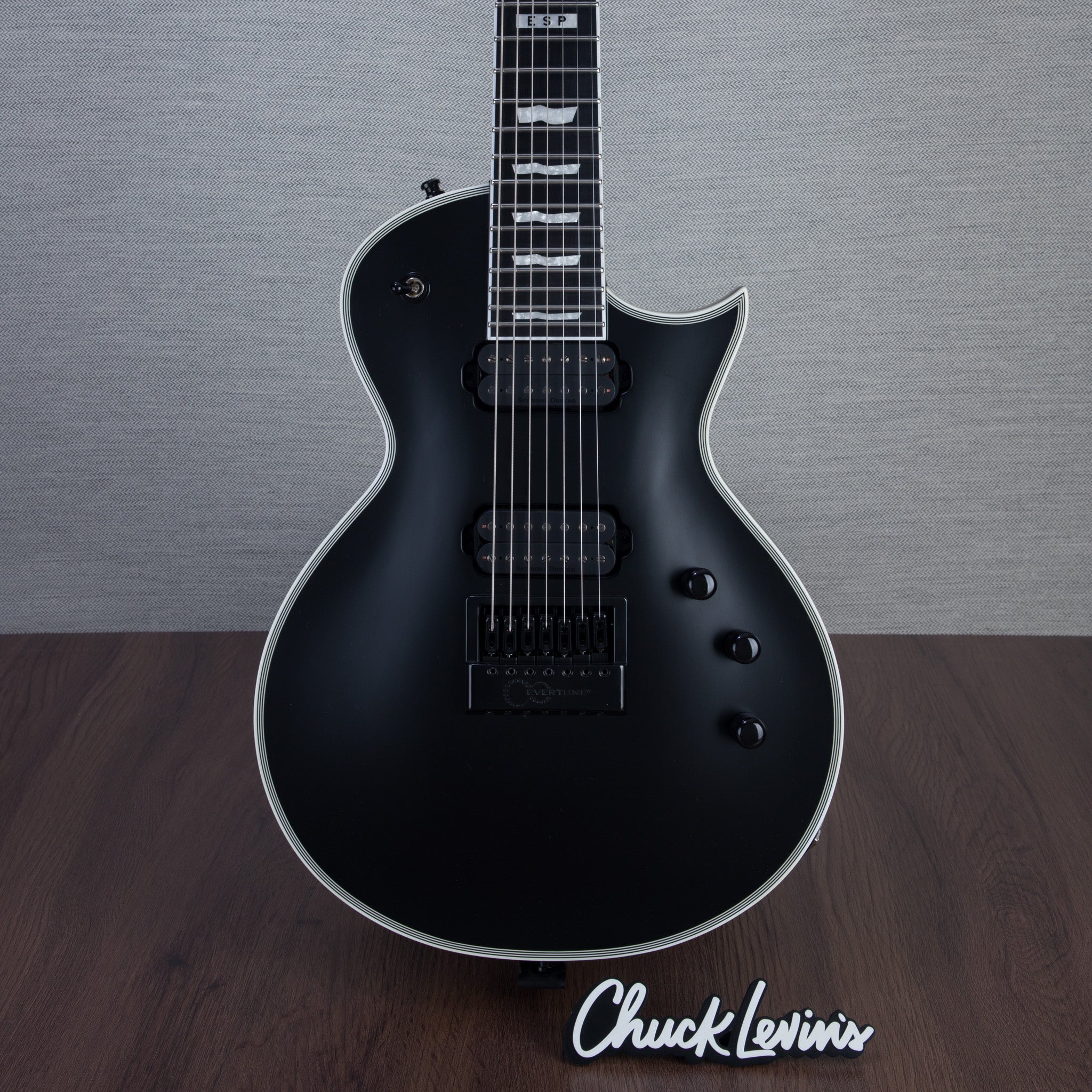 ESP E-II Eclipse-7 Evertune 7-String Electric Guitar - Black Satin