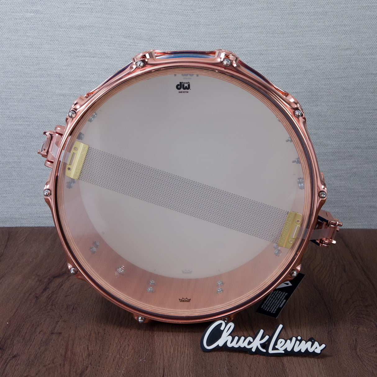 DW 6 x 14-Inch Collector's Pure Oak Snare Drum - Blue Glass with Copper Hardware