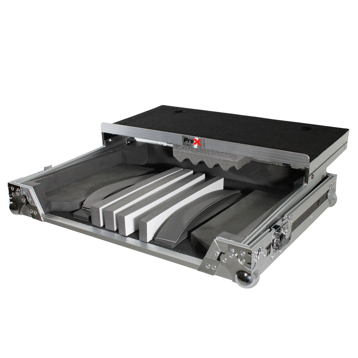 ProX XS-UXLT Universal Flight Style Road For Medium Sized DJ Controllers with Sliding Laptop Shelf