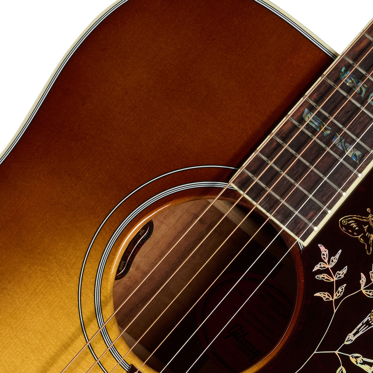 Gibson Custom Shop Hummingbird Elegant Koa Acoustic Electric Guitar - Honey Burst