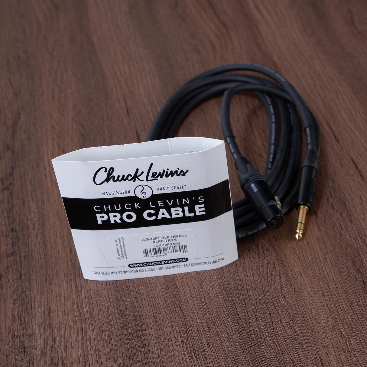 Chuck Levins LGXF-10-WM 10-Foot Balance LGX Cable - XLRF to TRSM