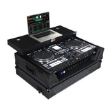 ProX XS-RANESYSONEWLTBLLED Flight Case For RANE SYSTEM ONE Dj Controller Sliding Laptop Shelf & Wheels - Black