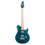 Ernie Ball Music Man 30th Anniversary Axis Electric Guitar - Translucent Blue Quilt Top/Black Blue Sparkle Back
