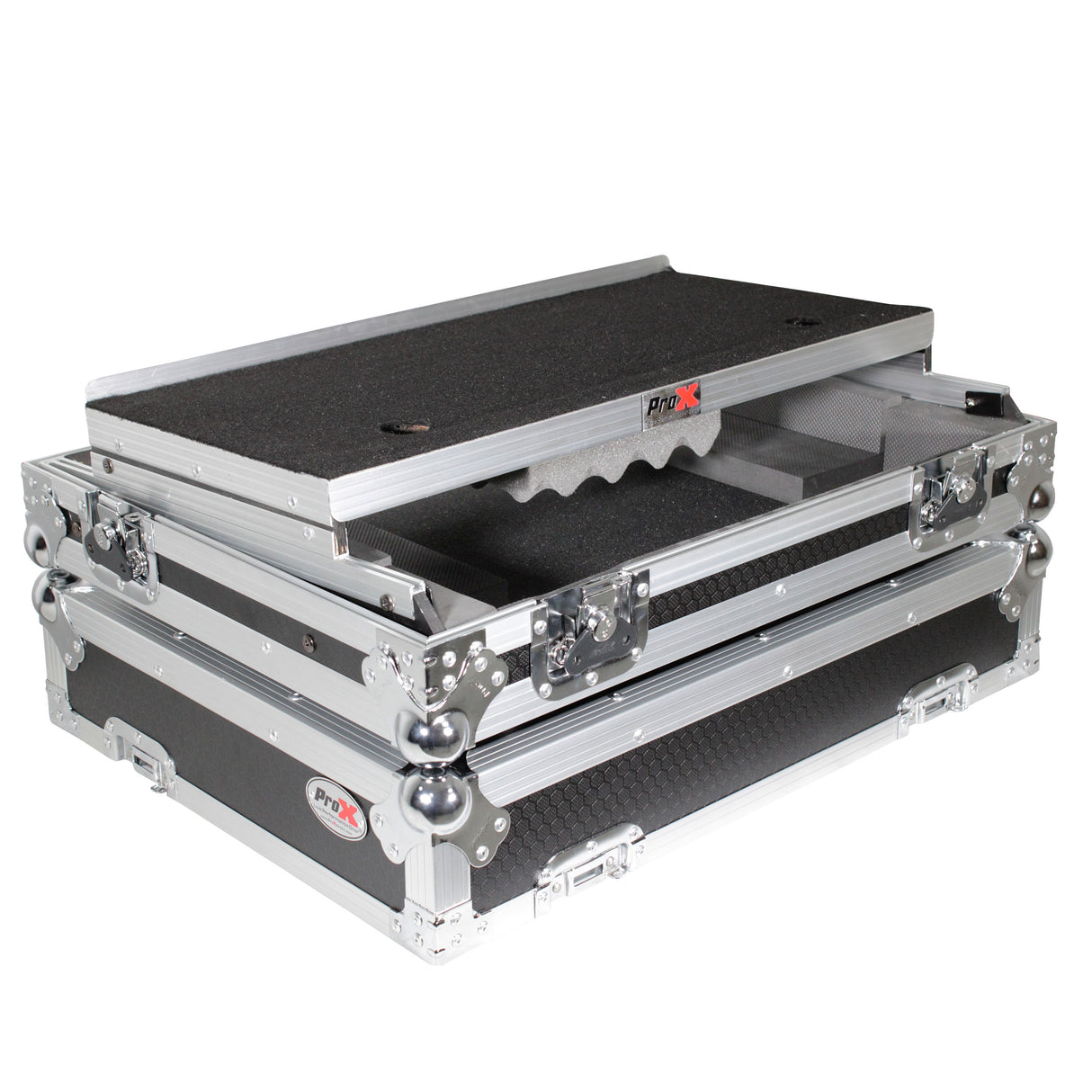 ProX XS-UXLT Universal Flight Style Road For Medium Sized DJ Controllers with Sliding Laptop Shelf
