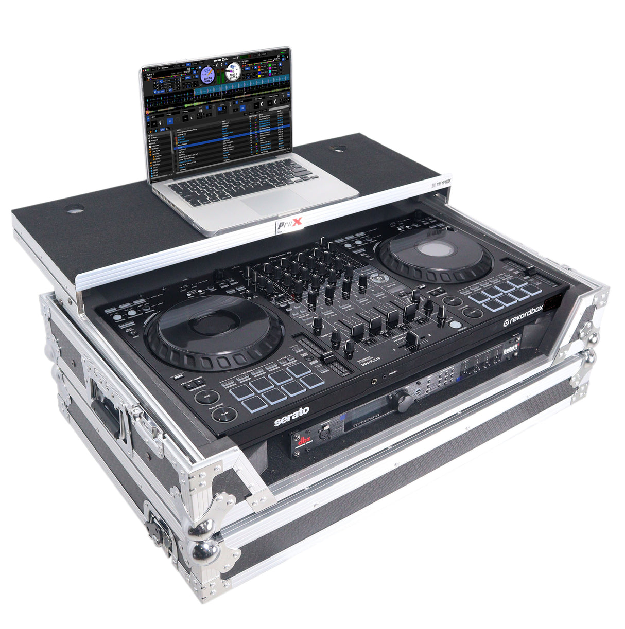 PRO X XS-DDJFLX10WLT FLX-10 Case for Alpha Theta GRV6 Controller with Sliding Tray-Wheels - New